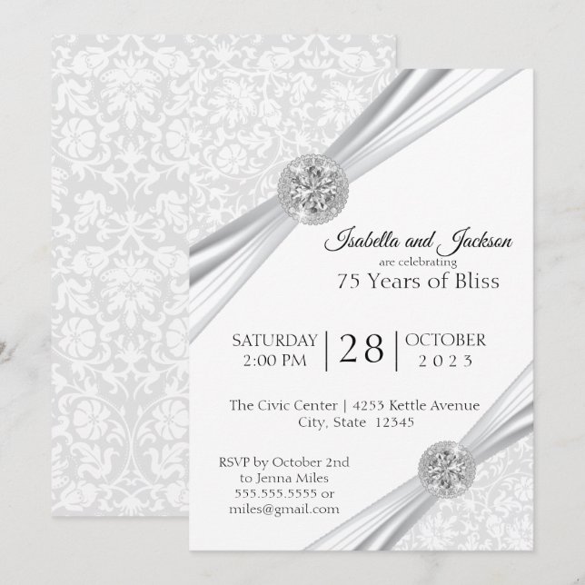 Invitation 75e anniversaire du diamant (Devant / Derrière)