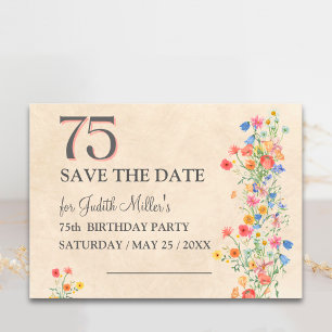 Invitation 75e anniversaire - Élégant rappel de da