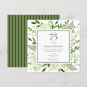 Invitation 75e anniversaire Hydrangeas blanches