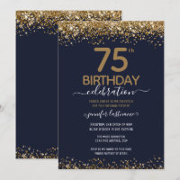 75e anniversaire Parties scintillant Flyer