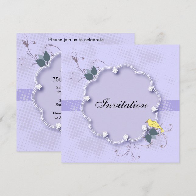 Invitation 75e anniversaire| Texte DO-IT-YOURSELF (Devant / Derrière)