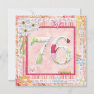 Invitation 76e anniversaire style scrapbooking