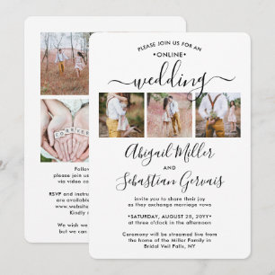 Invitation 7 Cérémonie de mariage virtuelle en ligne Élégante