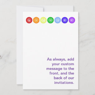 Invitation 7 chakras sur une ligne horizontale
