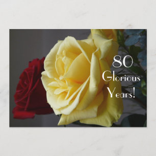 Invitation 80 GloriousYears ! - Anniversaire/deux Rose-avec