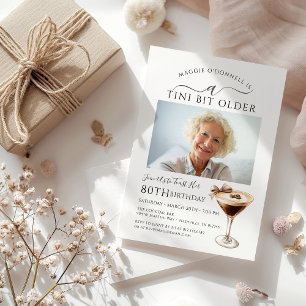 Invitation 80e anniversaire de fête Photo Espresso Martini