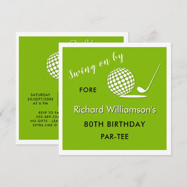 Invitation 80e anniversaire de la fête du golf (Devant / Derrière)