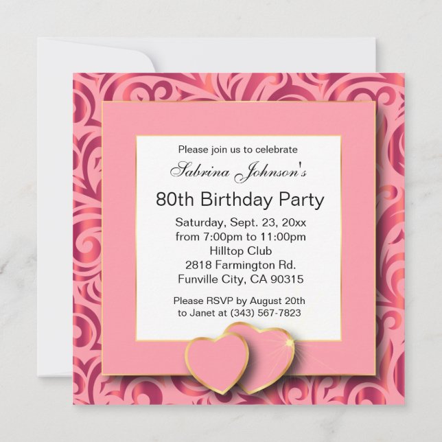Invitation 80e anniversaire|DO-IT-YOURSELF texte (Dos)