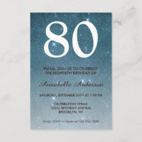 80e anniversaire Marine Blue Midnight Sky Stars Pa