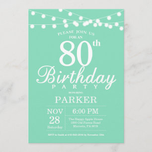 Invitation 80e anniversaire Monnaie verte d'invitation