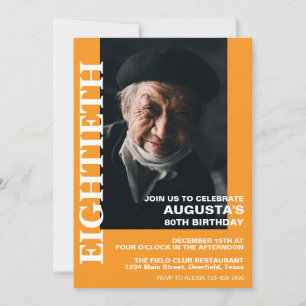 Invitation 80e Anniversaire ou PARTI Élégant TOUT ÂGE