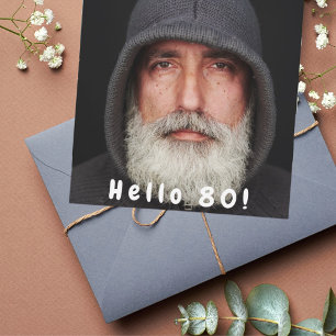 Invitation 80e anniversaire photo bonjour 80 mec blanc
