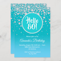 80e anniversaire turquoise bleu diamants parties s