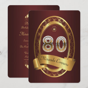 Invitation 80e, femme de fête d'anniversaire homme, couleur é