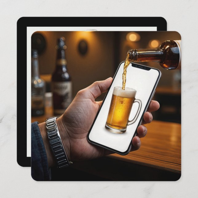 Invitation 80e fête d'anniversaire Beer Mug (Devant / Derrière)