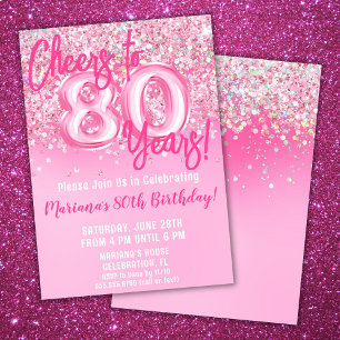 Invitation 80e fête d'anniversaire de la Parties scintillant