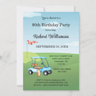 Invitation 80e fête d'anniversaire Fête de Golf pour hommes