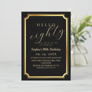 Invitation 80e fête d'anniversaire moderne et minimaliste noi