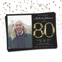80ème Solid Gold Texte Black Classy Photo Annivers