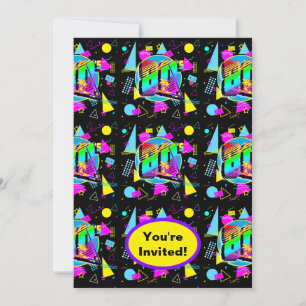 Invitation 80s 1980s Retro Fashion Style Anniversaire