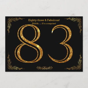 Invitation 83e anniversaire, styl Gatsby, parties scintillant