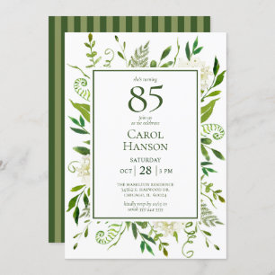 Invitation 85e anniversaire Hydrangeas blanches