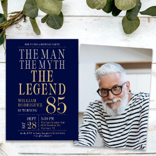 Invitation 85e anniversaire L'homme Le mythe La légende Photo
