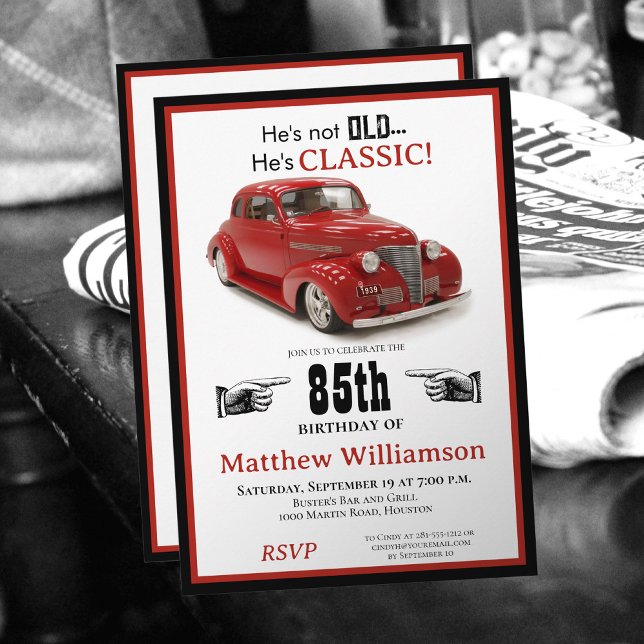 Invitation 85e anniversaire pas vieux mais classique 1939 Cou (Créateur téléchargé)