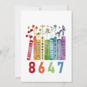 Invitation 8647 Subtle Anti Trump Anti MAGA 86 47 Floral LGBT