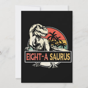 Invitation 8 Ans T-Rex Dinosaur Anniversaire Cadeau