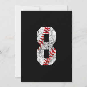 Invitation 8e anniversaire Baseball Grand nombre Huit 8 ans