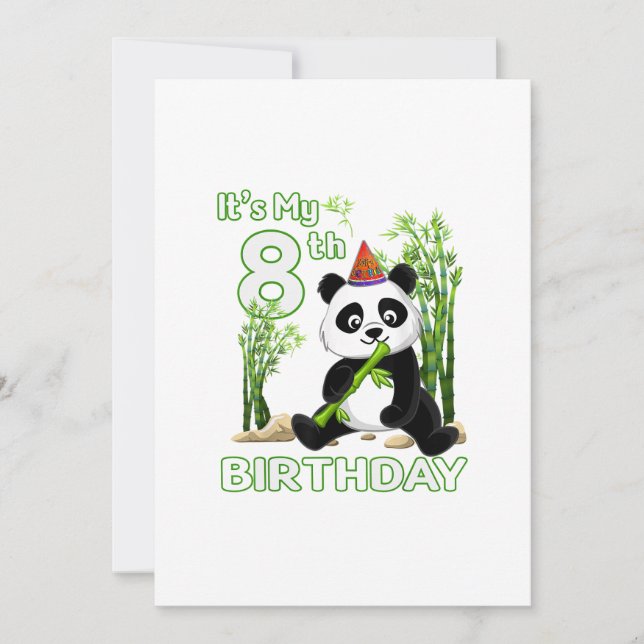 Invitation 8e anniversaire Cadeaux 8 ans Vieux fête Animal Pa (Devant)