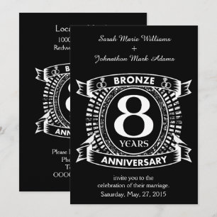 Invitation 8E anniversaire mariage bronze