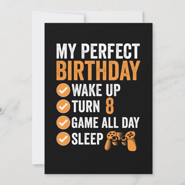 Invitation 8e tour 8 Mon parfait jeu d'anniversaire (Devant)