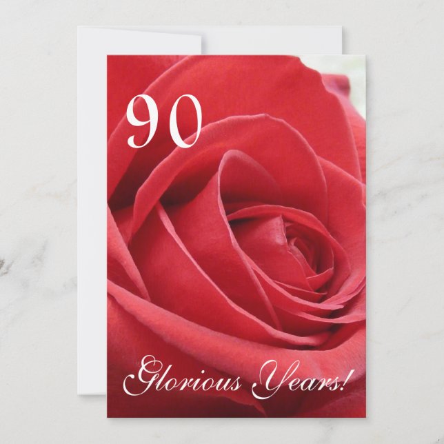 Invitation 90 ans de gloire!-Fête d'anniversaire (Devant)