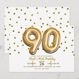 Invitation 90 Ballons d'or et Confetti 90e anniversaire