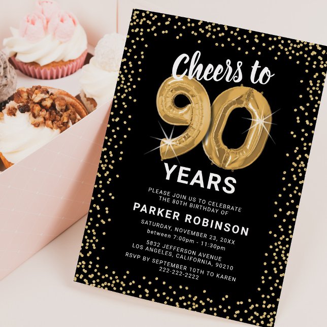 Invitation 90e anniversaire Black Gold (Créateur téléchargé)
