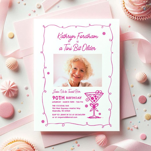 Invitation 90e anniversaire de fête Photo Espresso Martini In (Créateur téléchargé)