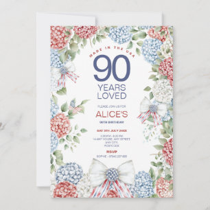 Invitation 90e anniversaire de la Fête, 4 juillet Fleurs modi