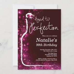 Invitation 90e anniversaire de vin Vieilli à la perfection ro