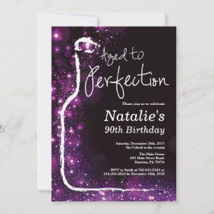 Invitation 90e Anniversaire du vin Aged to Perfection Purple