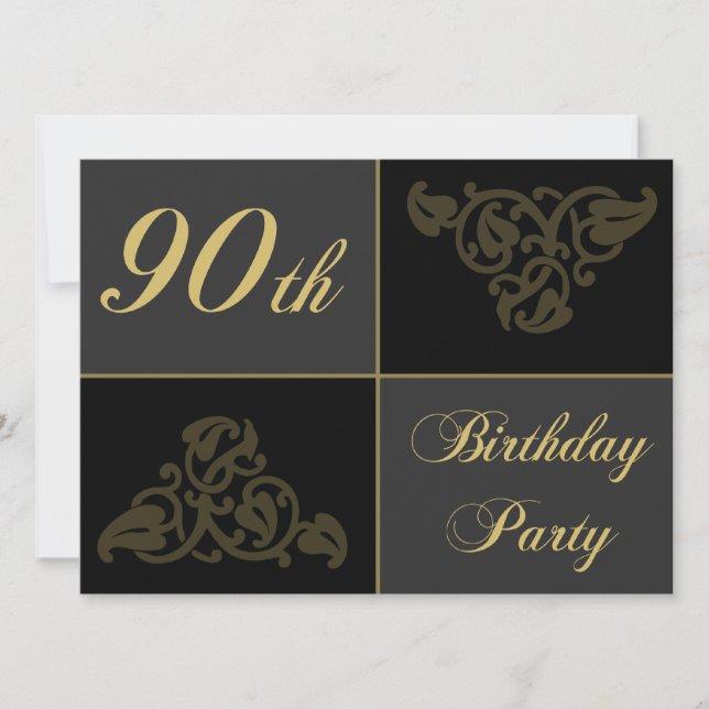 Invitation 90e anniversaire fournitures de fête (Devant)