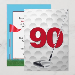 Invitation 90e anniversaire Golf Theme Party