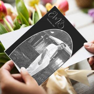 Invitation 90e anniversaire Homme Photo Monogramme élégant An