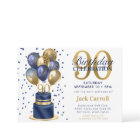 90e anniversaire Marine Blue Balloon Cake