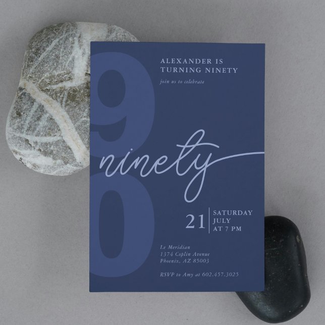 Invitation 90e anniversaire Marine minimaliste moderne (Créateur téléchargé)