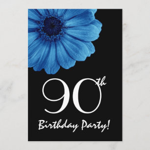 Invitation 90e anniversaire Modèle Blue Daisy
