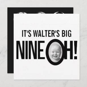 Invitation 90e anniversaire NEUF OH! photo mono noir blanc