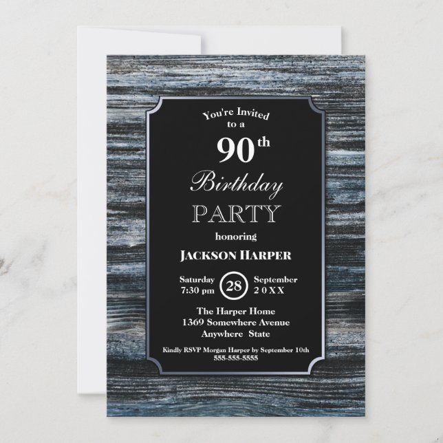 Invitation 90e anniversaire Wood (Devant)