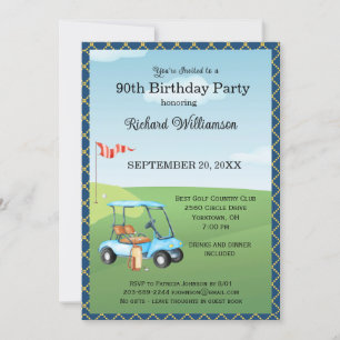 Invitation 90e fête d'anniversaire Fête de golf pour hommes